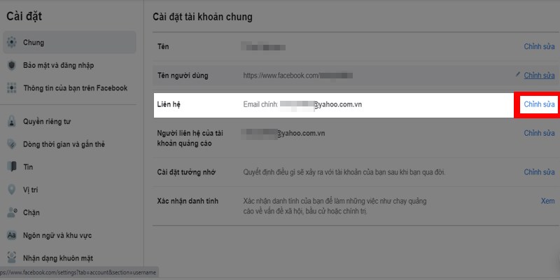 Hướng dẫn đổi, xóa email chính trên tài khoản facebook