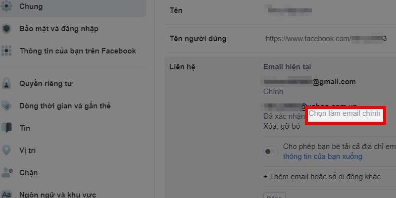 Hướng dẫn đổi, xóa email chính trên tài khoản facebook