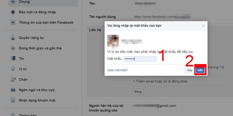 Hướng dẫn đổi, xóa email chính trên tài khoản facebook