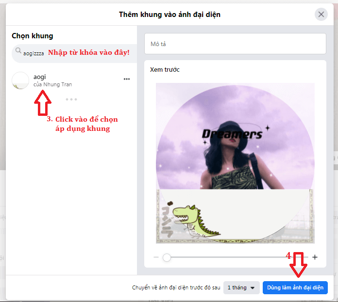 Cách sử dụng khung avatar mới tạo trên facebook cá nhân