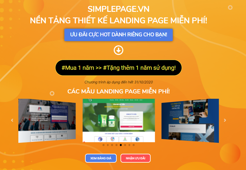 Ưu đãi SimplePage