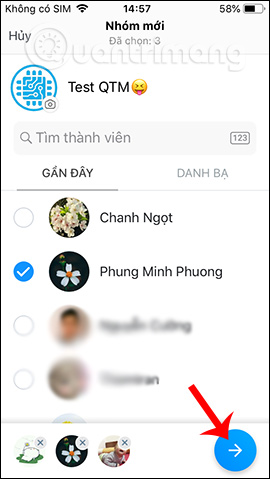 Giao diện nhóm chat