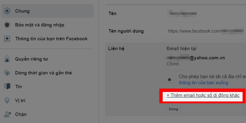 Thêm tài khoản email 