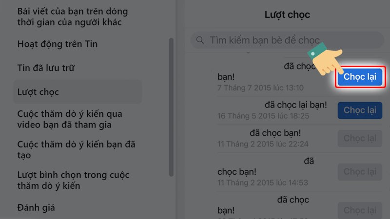 Nhấn Chọc lại