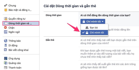 cách chặn gắn thẻ trên Facebook