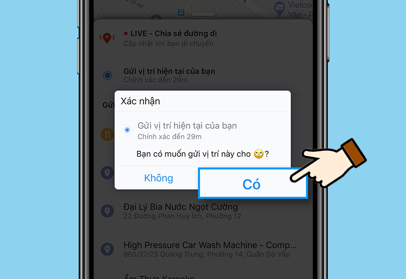 Cách chia sẻ vị trí trên Zalo bằng điện thoại Iphone