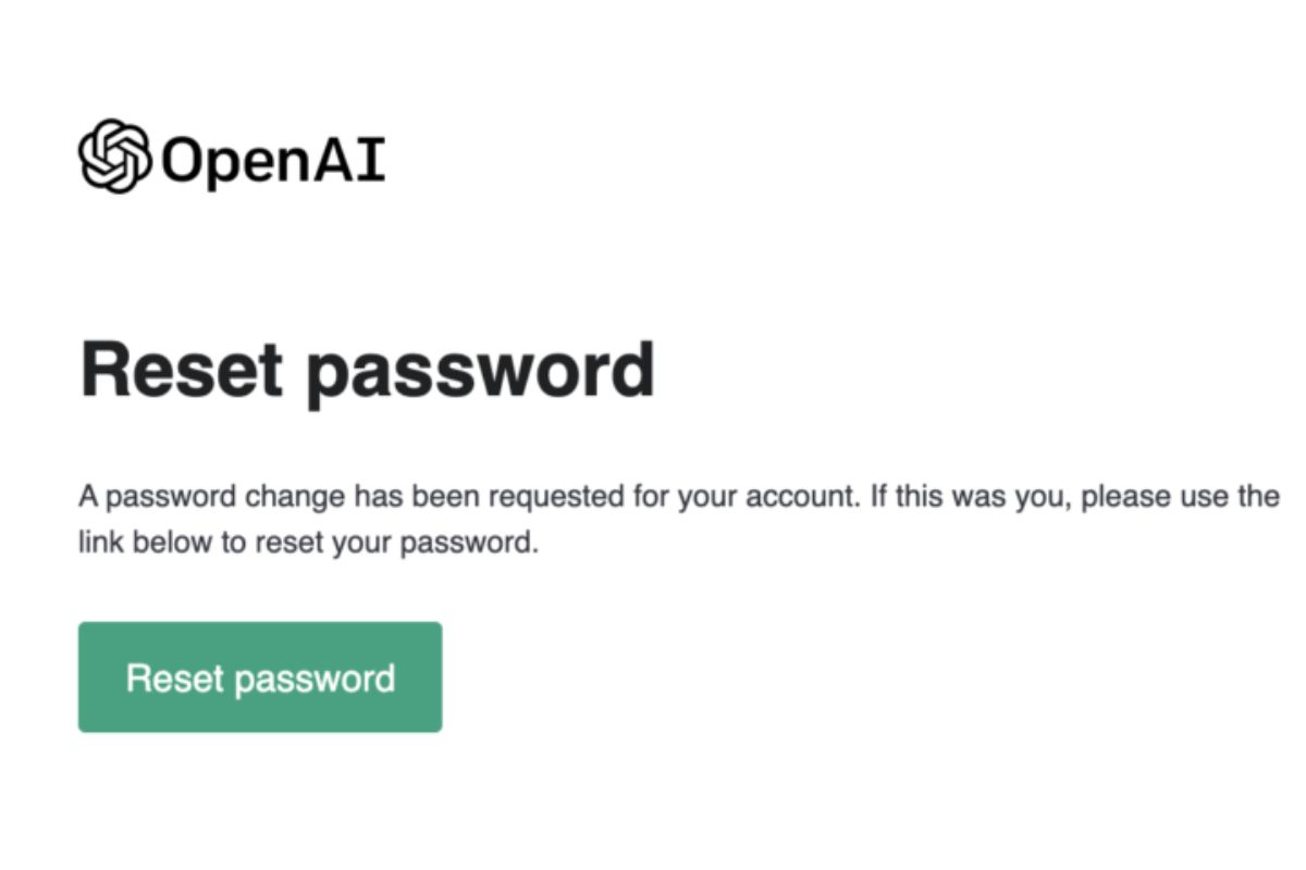 nhấn reset password trong email