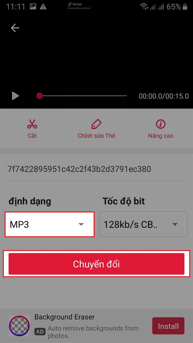 Chuyển đổi nhạc video TikTok sang MP3 bằng Video to MP3 Converter