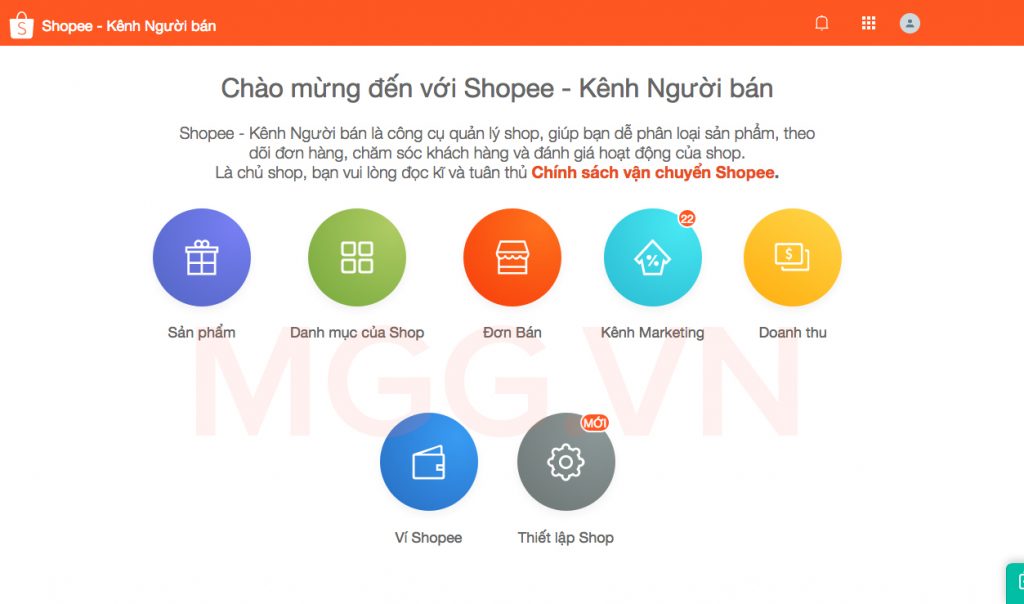 kenh nguoi ban shopee