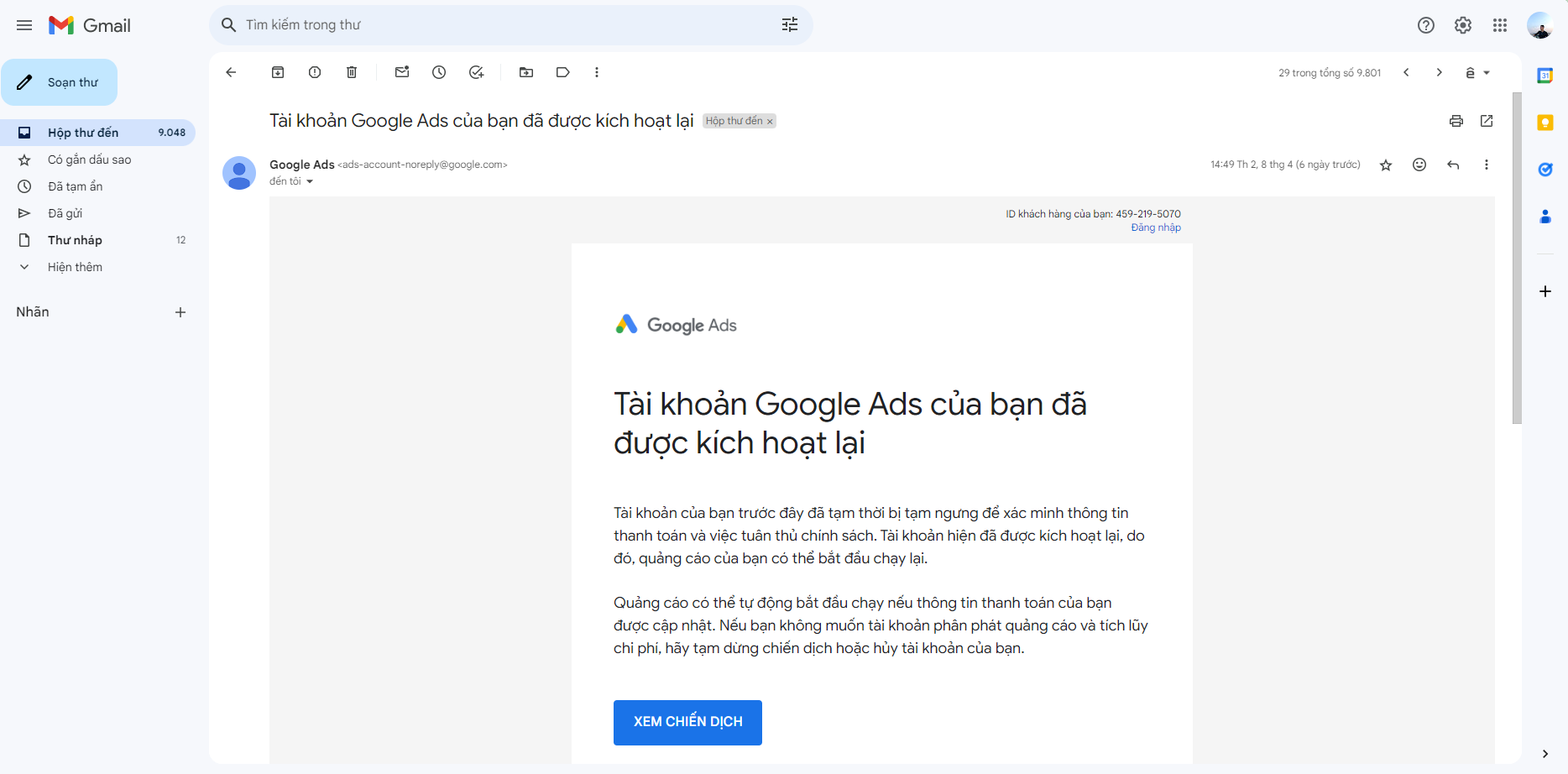 Mẹo kháng tài khoản Google Ads bị tạm ngưng