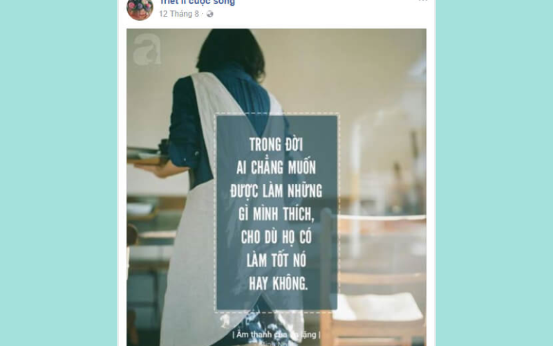 Mẫu quảng cáo Facebook triết lý