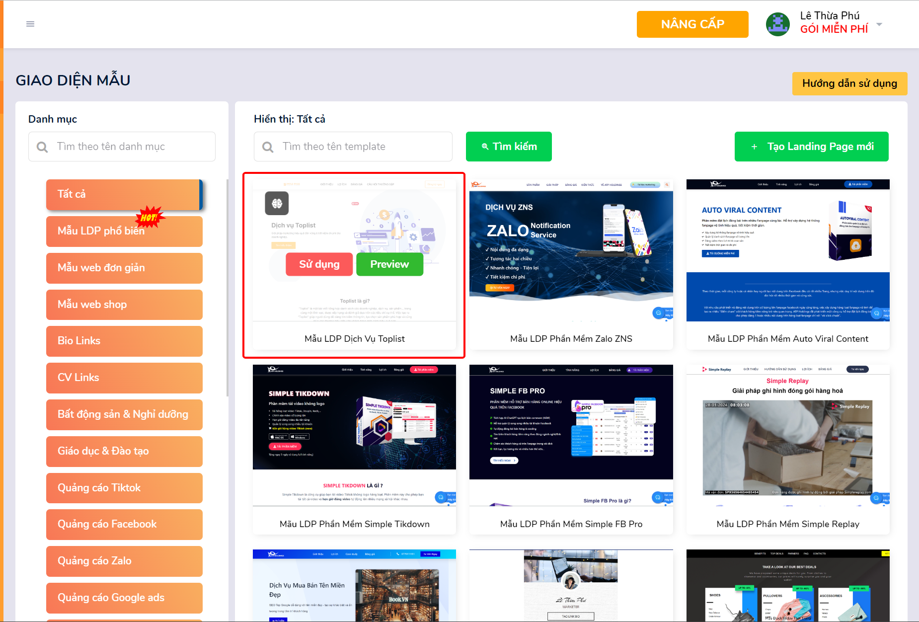 Đăng ký tài khoản tạo Landing Page