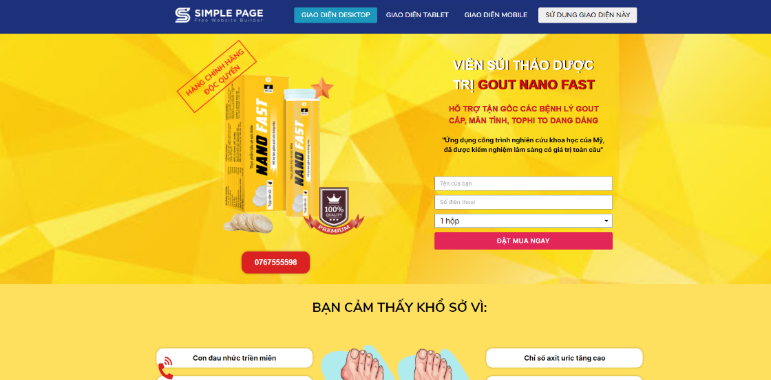 Mẫu landing page đông y miễn phí