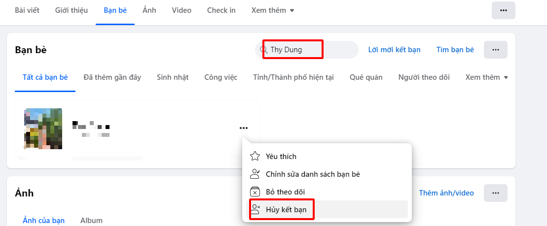 Xóa Bạn Bè Trên Facebook Nhanh Chóng bằng máy tính