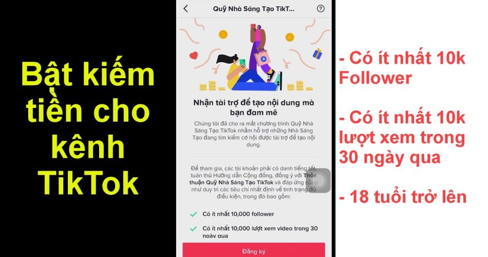 cách bật kiếm tiền tiktok