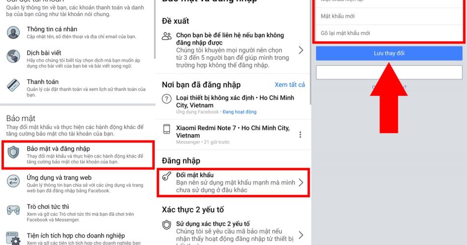 cách đổi mật khẩu fb trên điện thoại