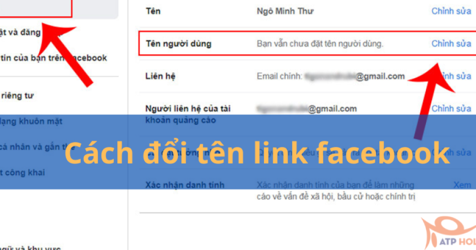 Cách đổi tên link Facebook