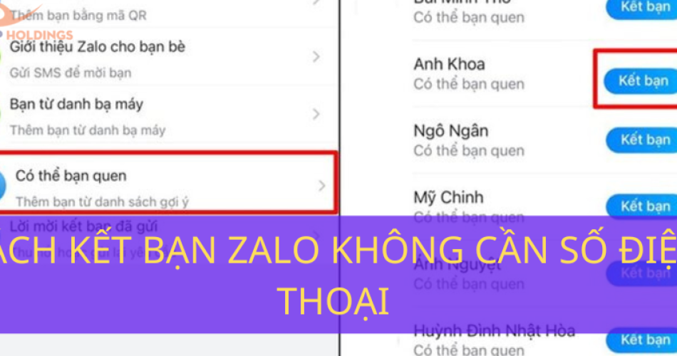 cách kết bạn zalo mà không cần số điện thoại