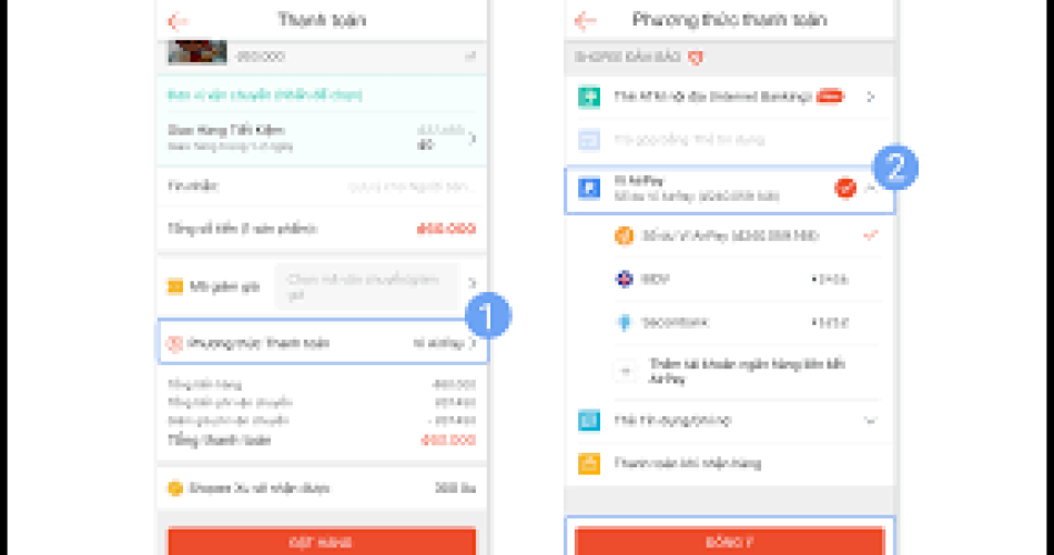 cách liên kết ví airpay với shopee