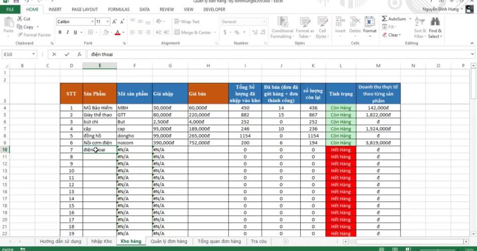 file excel quản lý bán hàng