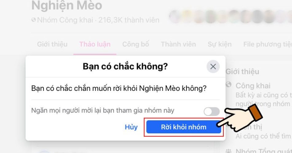 rời nhóm facebook hàng loạt như thế nào